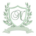 Matriz para Bordado - Brasão Folhas Letra N