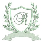 Matriz para Bordado - Brasão Folhas Letra R