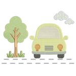 Matriz para Bordado - Carrinho com Árvore