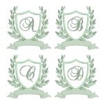 Matriz para Bordado - Coleção Alfabeto Brasão Folhas